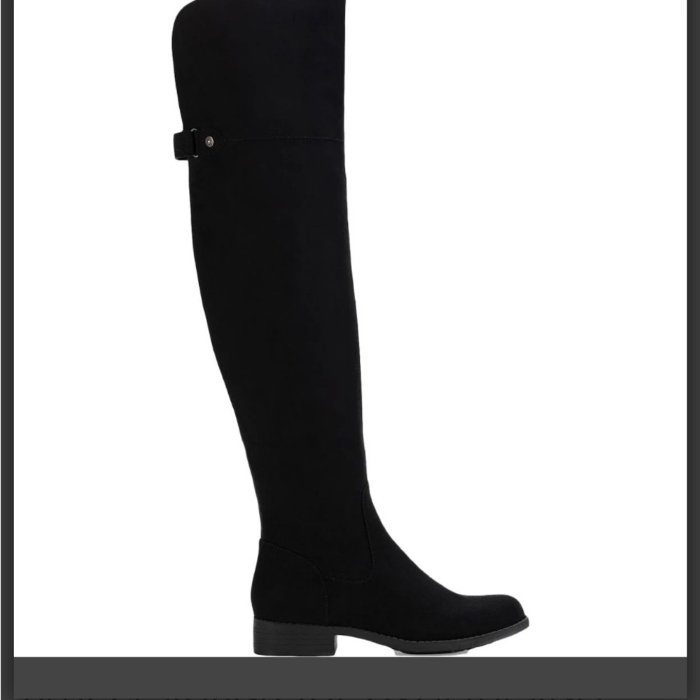 50%offw❤️ SUN STONE Womens Black Gore Allicce Round Toe Block suede  Heel Riding